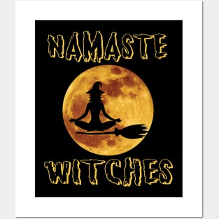 Yoga Namaste Witches Halloween Yoga Shirts Posters and Art